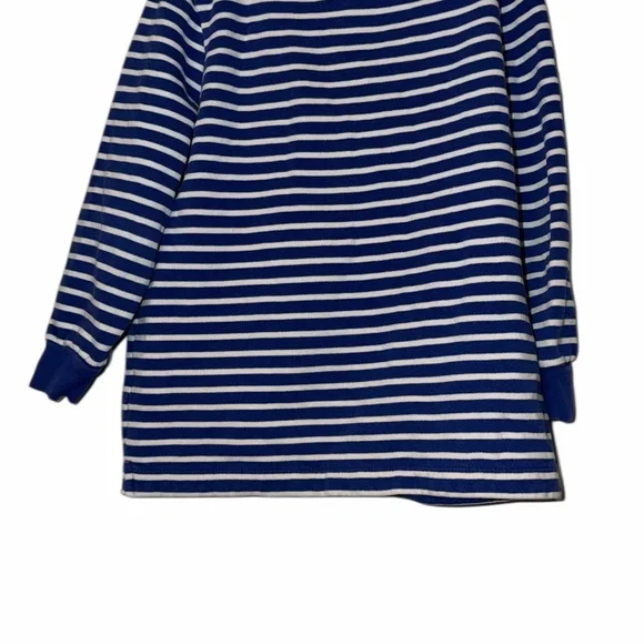 Mini Boden Blue & White Striped tunic Top with floral 3D puppy purse 6-7 - Picture 2 of 3